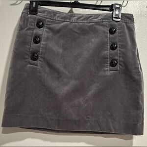 Banana Republic Charcoal Button-Detail Mini Skirt